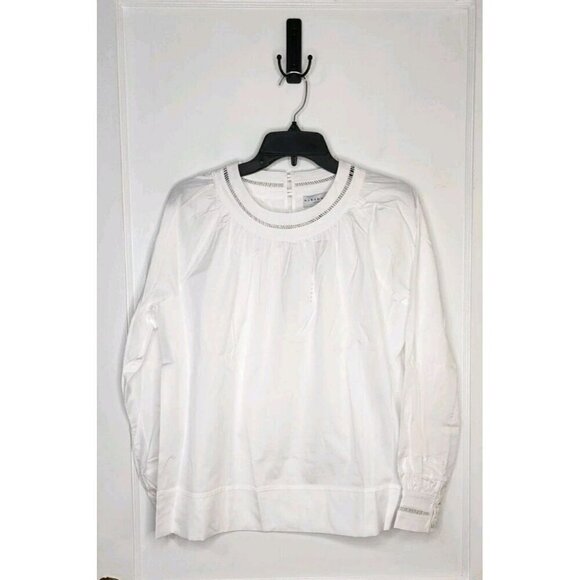 Harshman Tops - NWT Size XS Harshman White Anemone Blouse 100% Cotton Ladder Lace Button